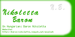 nikoletta baron business card